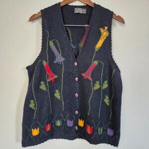 Vivanco Peru Vintage Baby Alpaca Super Soft Floral Vest See